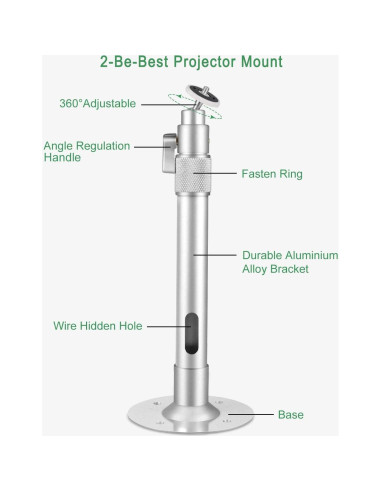 Soporte de Proyector de Techo 2-Be-Best Ajustable 37-62cm