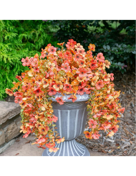 Flores Artificiales HyeFlora Otoño 2Pcs Naranja Amarillo 33cm Flores Artificiales HyeFlora Otoño 2Pcs Naranja Amarillo 33cm