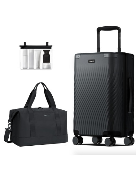 Maleta de Mano Expandible ECOHUB 20" Negra con Duffel Maleta de Mano Expandible ECOHUB 20" Negra con Duffel