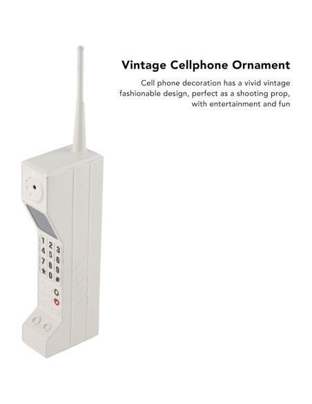 Modelo de Teléfono Celular Retro Blanco Shenruifa 32x4x7cm Modelo de Teléfono Celular Retro Blanco Shenruifa 32x4x7cm