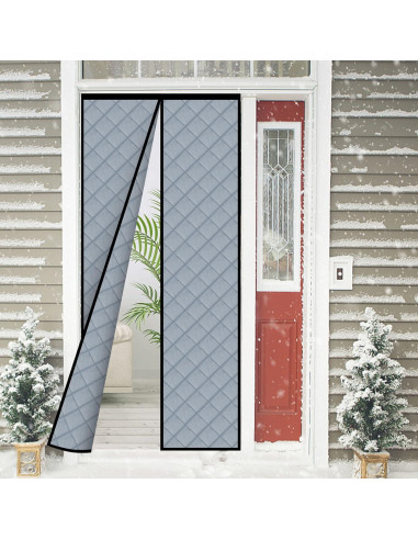 Cortina de Puerta Magnética Aislada Veanusiver 91.1x207.6cm Gris