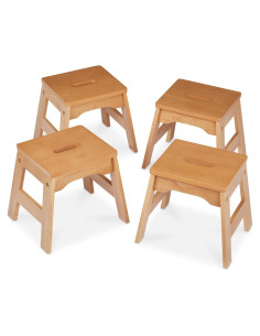 Juego de 4 Taburetes de Madera Melissa & Doug - Natural