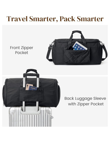 Bolsa Duffle S-ZONE 50L Resistente al Agua 2 en 1 Negro