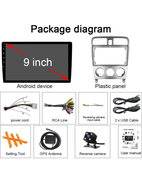 Estéreo de Coche Android 13 Subaru Forester 2002-2008 9" Estéreo de Coche Android 13 Subaru Forester 2002-2008 9"
