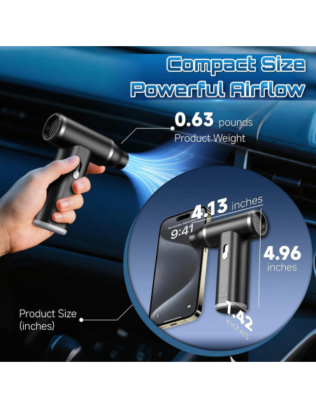 Soplador y Aspiradora 4-en-1 Han Babos 150,000RPM Recargable Soplador y Aspiradora 4-en-1 Han Babos 150,000RPM Recargable