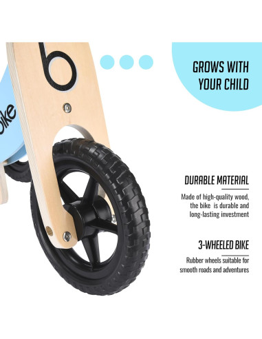 Bicicleta de Equilibrio de Madera Banana Bike Azul 72cm