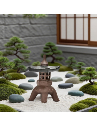 Linterna de Jardín Cerámica Chiorgone Pagoda Oriental 8.63cm