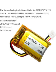 Batería de Reemplazo 300mAh AOLIKES para Mouse Logitech G 2