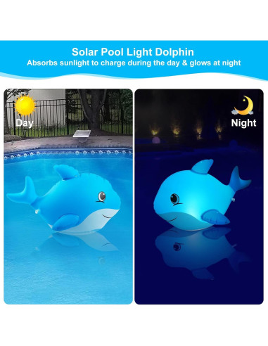 Luces Flotantes de Piscina Solares Delfín IP68 - 2 Piezas