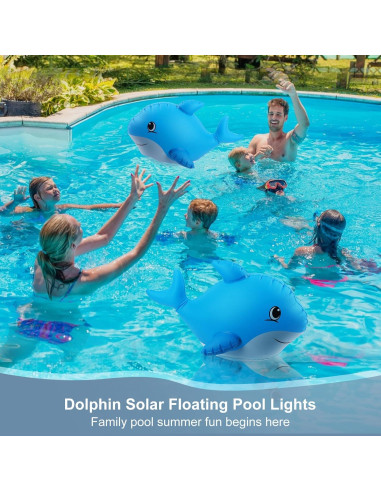 Luces Flotantes de Piscina Solares Delfín IP68 - 2 Piezas