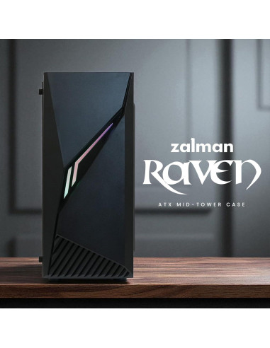 Caja de PC Gaming Zalman Raven ATX - RGB, Vidrio Templado, 120mm