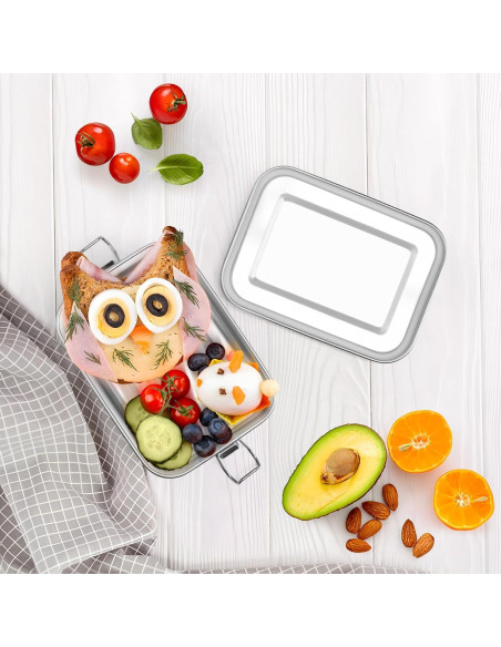 Caja Bento de Acero Inoxidable TeamFar 850ml con Divisores Caja Bento de Acero Inoxidable TeamFar 850ml con Divisores