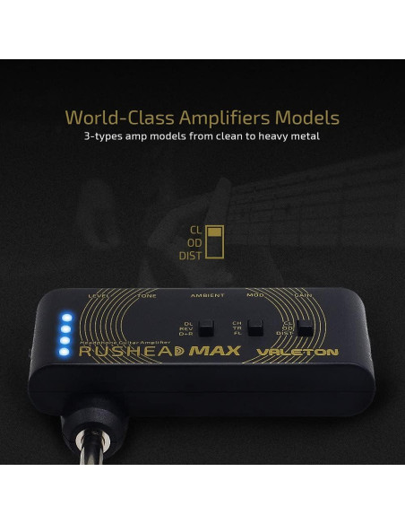 Amplificador de Auriculares VALETON Rushead Max 5W Recargable Amplificador de Auriculares VALETON Rushead Max 5W Recargable