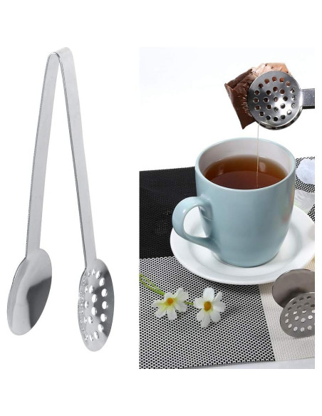 Pinzas Exprimidor de Bolsas de Té Acero Inoxidable 2 Piezas Pinzas Exprimidor de Bolsas de Té Acero Inoxidable 2 Piezas