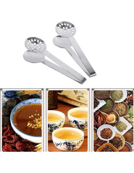 Pinzas Exprimidor de Bolsas de Té Acero Inoxidable 2 Piezas Pinzas Exprimidor de Bolsas de Té Acero Inoxidable 2 Piezas