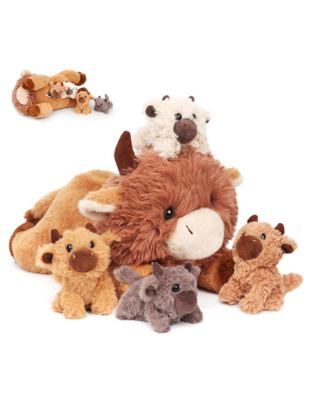 Conjunto de Peluche Vaca Mamá y Terneras Easfan 40 cm Conjunto de Peluche Vaca Mamá y Terneras Easfan 40 cm