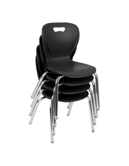 Sillas Escolares Apilables Learniture Shapes, Juego de 4, Negro Sillas Escolares Apilables Learniture Shapes, Juego de 4, Negro