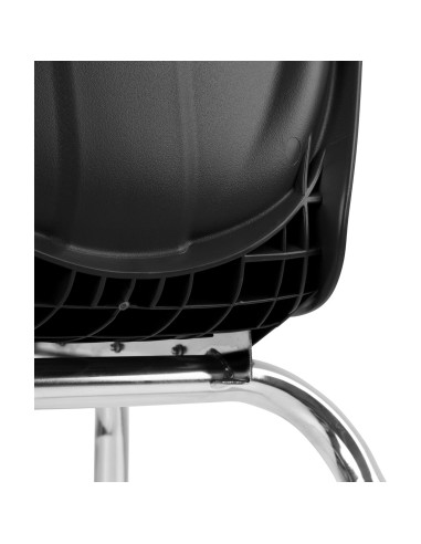 Sillas Escolares Apilables Learniture Shapes, Juego de 4, Negro