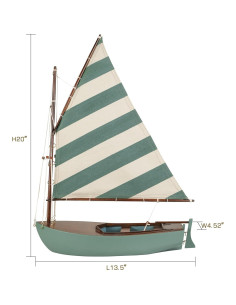 Modelo de Barco de Vela de Madera SAILINGSTORY Verde Gris 2