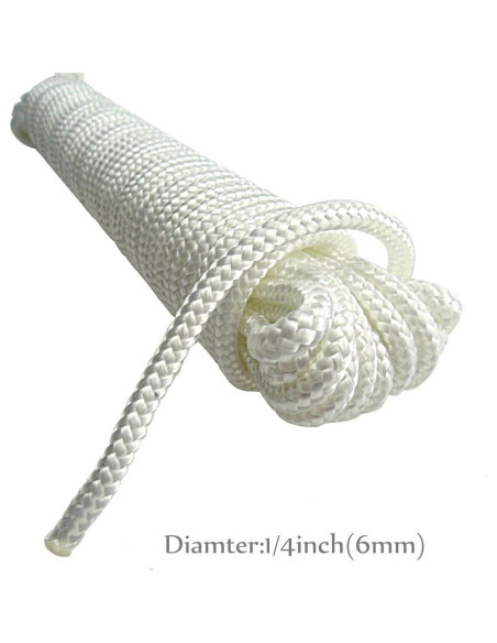 Cuerda trenzada de nylon 6mm Donhouse 15.24 metros blanca Cuerda trenzada de nylon 6mm Donhouse 15.24 metros blanca