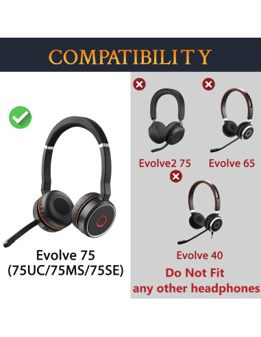 Almohadillas de Gel Refrigerante SOULWIT para Auriculares Jabra Evolve 75