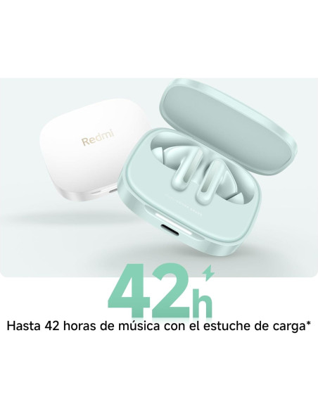 Auriculares Inalámbricos Xiaomi Redmi Buds 6 Verde Coral - 49dB ANC Auriculares Inalámbricos Xiaomi Redmi Buds 6 Verde Coral - 49dB ANC