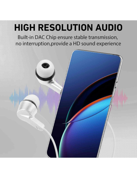 Auriculares UrbanX R2 Intrauditivos con Micrófono 1.2m Blanco Auriculares UrbanX R2 Intrauditivos con Micrófono 1.2m Blanco