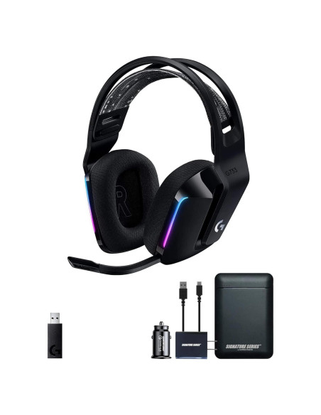 Auriculares Inalámbricos Logitech G733 LIGHTSPEED Negro + Paquete de Potencia Auriculares Inalámbricos Logitech G733 LIGHTSPEED Negro + Paquete de Potencia