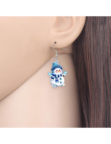 Pendientes de Muñeco de Nieve SHIGIE Joyería Azul 31x21mm Pendientes de Muñeco de Nieve SHIGIE Joyería Azul 31x21mm