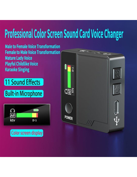 Cambiador de voz A9 con mezclador DJ y auriculares - Portátil Cambiador de voz A9 con mezclador DJ y auriculares - Portátil