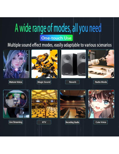Cambiador de voz A9 con mezclador DJ y auriculares - Portátil