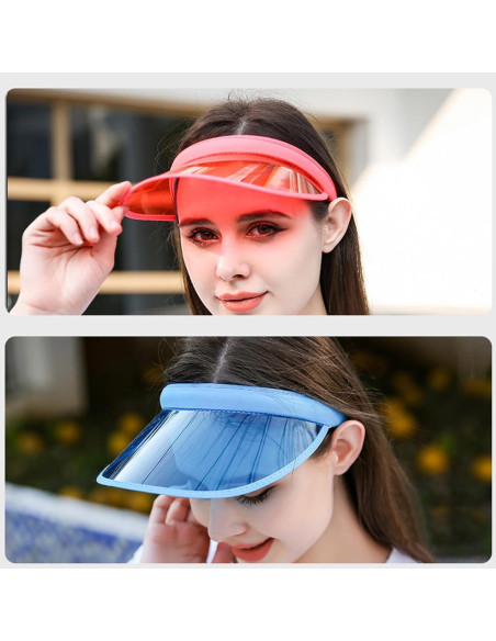 Gorras de Visera para Mujeres KORADI 3 Paquete UV 50 PVC Gorras de Visera para Mujeres KORADI 3 Paquete UV 50 PVC