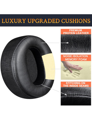 Almohadillas de Reemplazo SOULWIT para Auriculares Audeze LCD - Negro