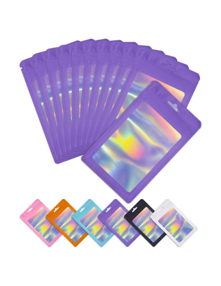 Bolsas Reutilizables Holográficas Colemoly 300 PCS 10.16x15.24 cm Bolsas Reutilizables Holográficas Colemoly 300 PCS 10.16x15.24 cm