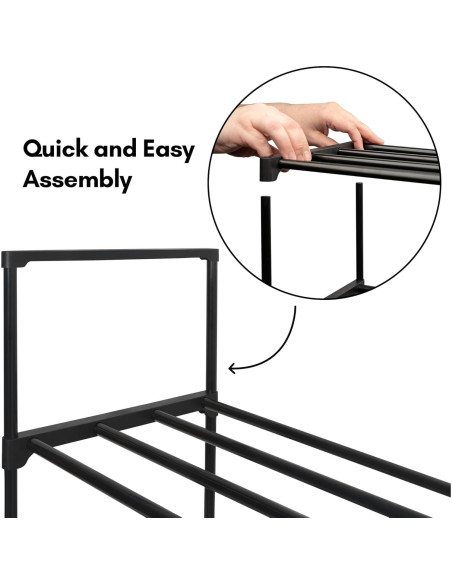 Estante para Zapatos Americanflat 2 Niveles Negro 43.2x67.3 cm Estante para Zapatos Americanflat 2 Niveles Negro 43.2x67.3 cm