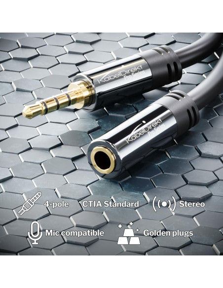 Cable de extensión para auriculares KabelDirekt 30.48 cm TRRS 3.5mm Cable de extensión para auriculares KabelDirekt 30.48 cm TRRS 3.5mm