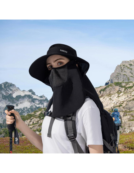 Sombrero de Sol HUAMULAN con Protección UV y Máscara Facial Sombrero de Sol HUAMULAN con Protección UV y Máscara Facial