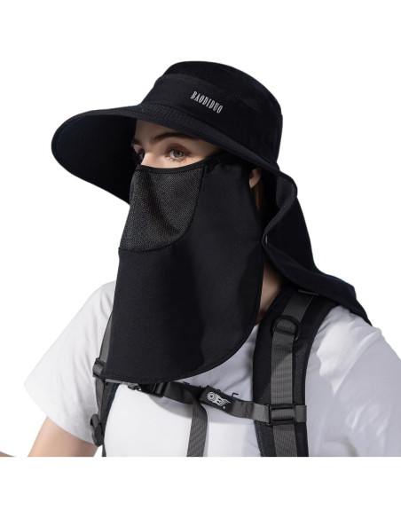 Sombrero de Sol HUAMULAN con Protección UV y Máscara Facial Sombrero de Sol HUAMULAN con Protección UV y Máscara Facial