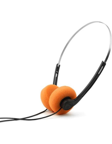 Auriculares Retro Sobre la Oreja YuanHolumid Naranja Hi-Fi