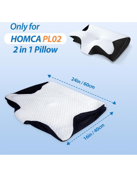 Funda de Almohada Cervical HOMCA Hipoalergénica 60x40 cm Negra Funda de Almohada Cervical HOMCA Hipoalergénica 60x40 cm Negra