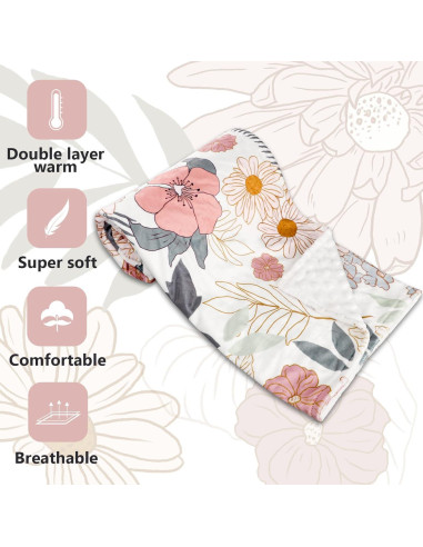 Manta de Recibo para Bebés HNHUAMING Floral 76x102 cm