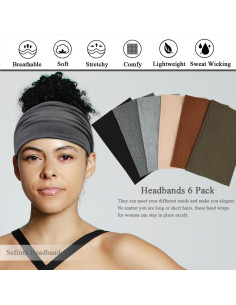 Diademas Anchas Sefiinh Paquete de 6 Colores para Mujer 2