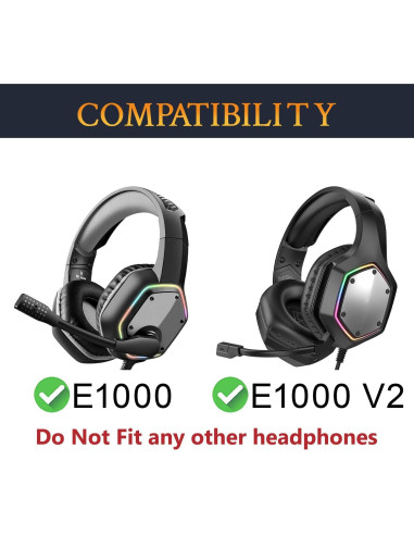 Funda de diadema SOULWIT para auriculares E1000/E1000V2 - Negro