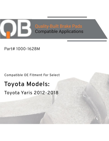 Pastillas de Freno Semimetálicas Delanteras Quality-Built QB para Toyota Yaris 2012-2018