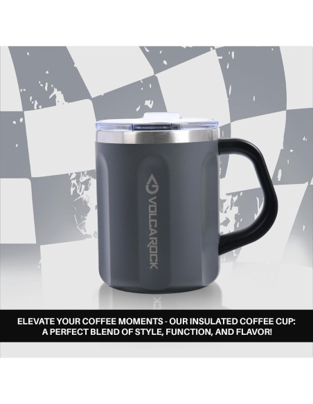 Taza de café VOLCAROCK 0.47 L acero inoxidable gris aislada Taza de café VOLCAROCK 0.47 L acero inoxidable gris aislada