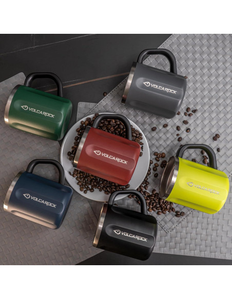 Taza de café VOLCAROCK 0.47 L acero inoxidable gris aislada Taza de café VOLCAROCK 0.47 L acero inoxidable gris aislada