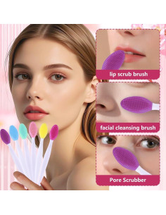 12 Pcs Cepillos Exfoliantes de Silicona Lipxantiom para Labios y Nariz 2