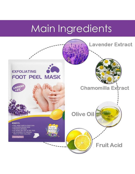 Mascarilla Exfoliante para Pies Dr.Pedi - 5 Pares Lavanda Mascarilla Exfoliante para Pies Dr.Pedi - 5 Pares Lavanda