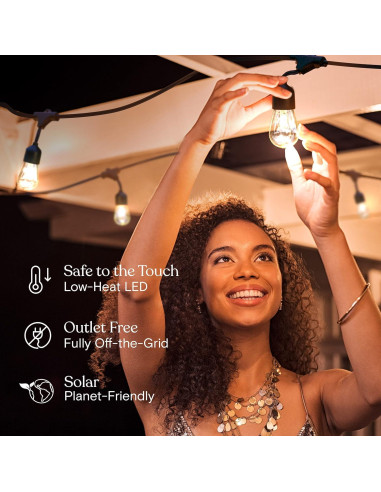 Luces de Cadena LED Solares Brightech 15 Bombillas 48 Pies