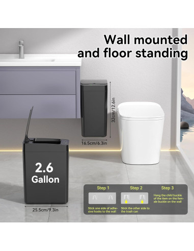 Cubo de Basura Automático Kaylowe 9.84L Negro Sensor Infrarrojo